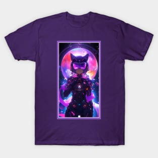 Anime Cute Cat Girl | Sci-Fi Manga Girl Anime Art T-Shirt